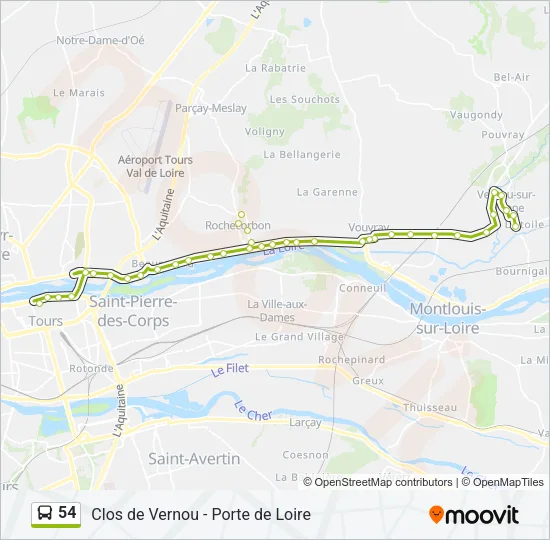 54 Bus Line Map