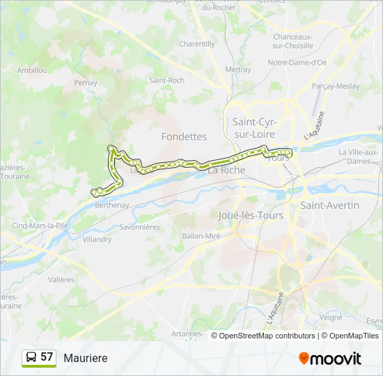 57 Bus Line Map