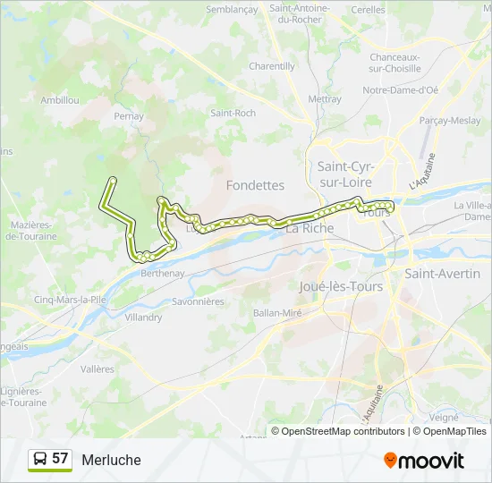57 Bus Line Map
