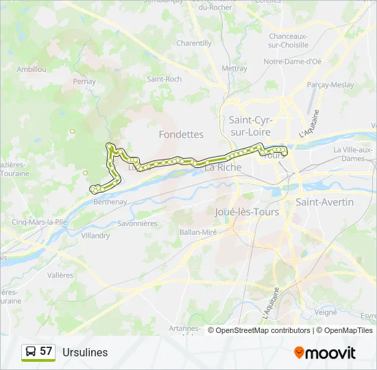 57 Bus Line Map