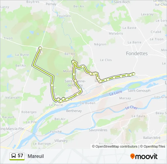 57 Bus Line Map