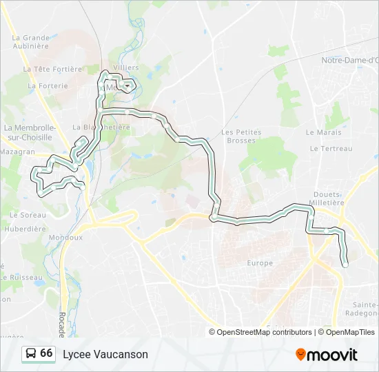 66 Bus Line Map