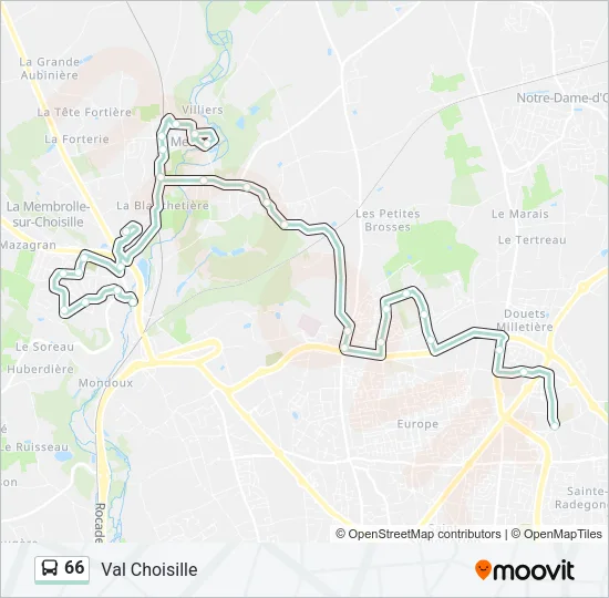 66 Bus Line Map