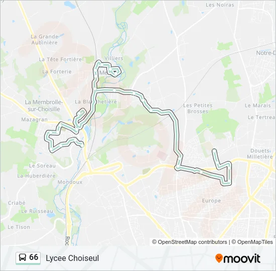 66 Bus Line Map