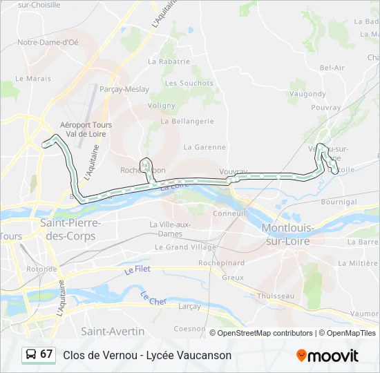 67 Bus Line Map