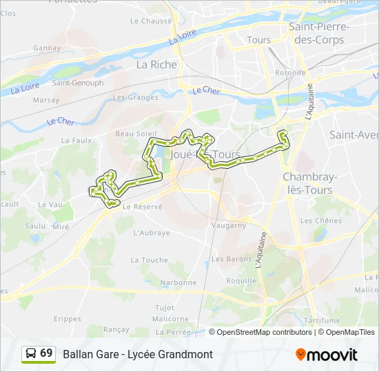 69 Bus Line Map