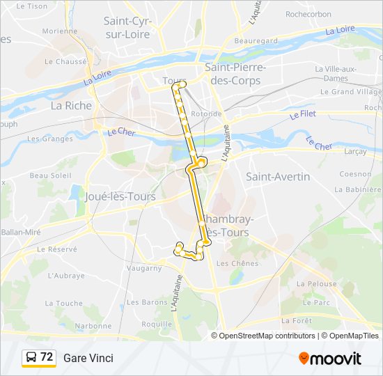 72 bus Line Map