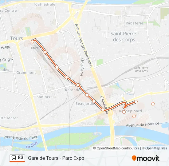 83 Bus Line Map