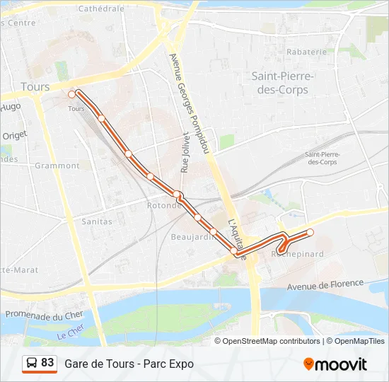 83 Bus Line Map