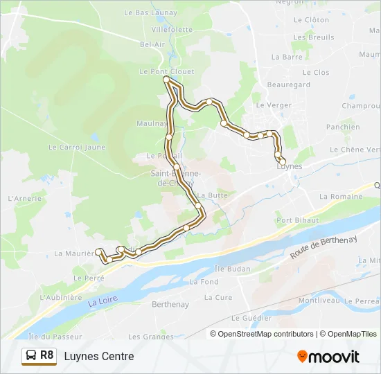 R8 Bus Line Map