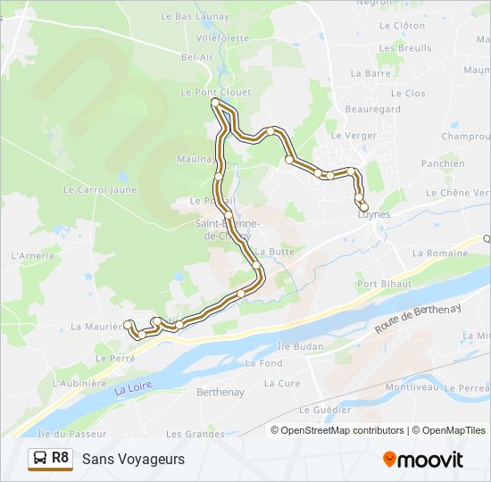 Mapa de R8 de autobús