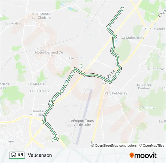 R9 Bus Line Map