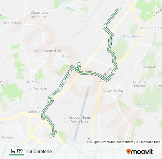 R9 Bus Line Map