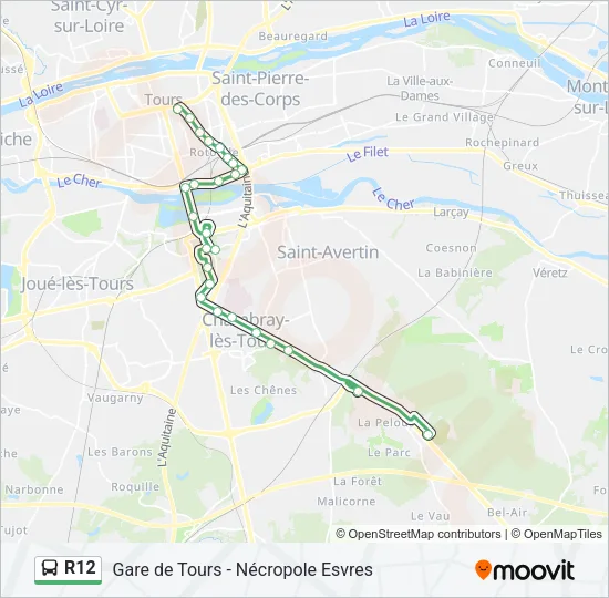R12 Bus Line Map