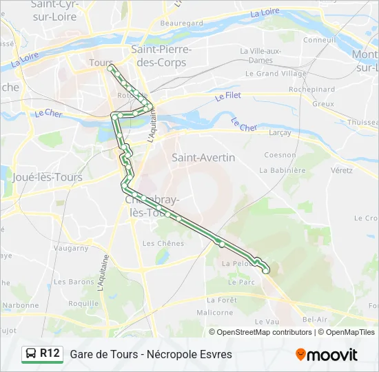 R12 Bus Line Map
