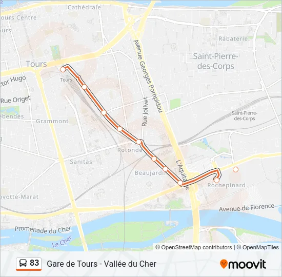 83 Bus Line Map
