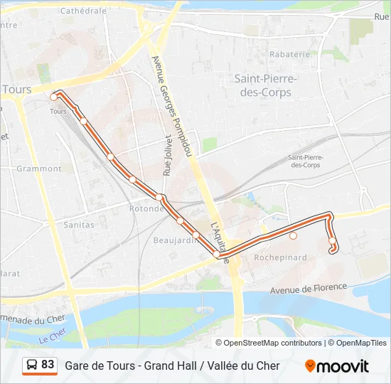 Plan de la ligne 83 de 
