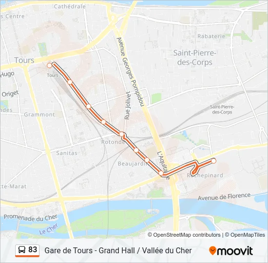Plan de la ligne 83 de 
