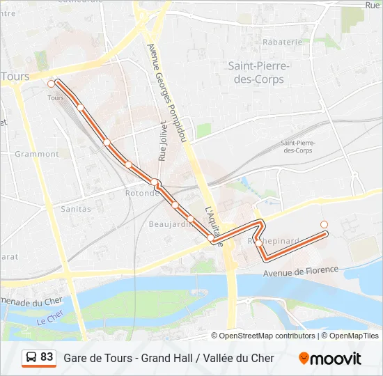 Plan de la ligne 83 de 