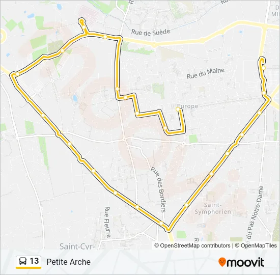 13 Bus Line Map
