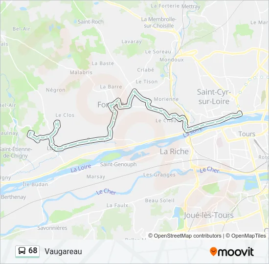 68 Bus Line Map