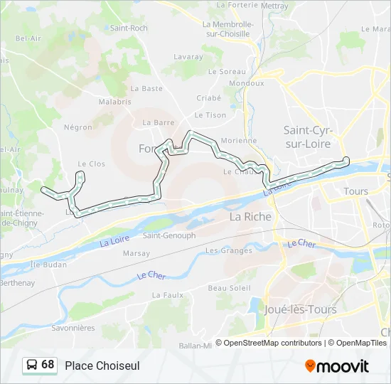 68 Bus Line Map