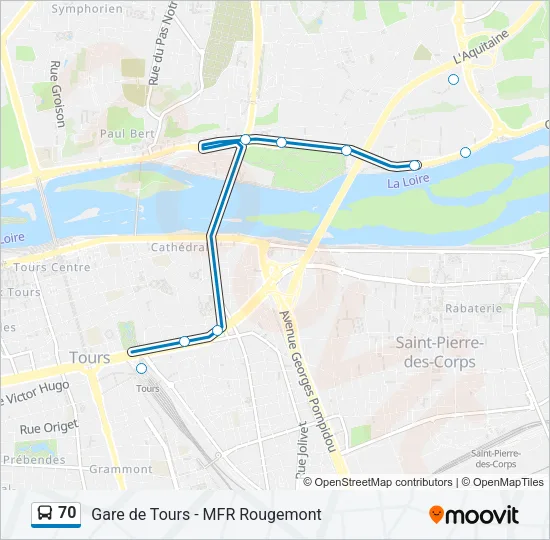 70 Bus Line Map