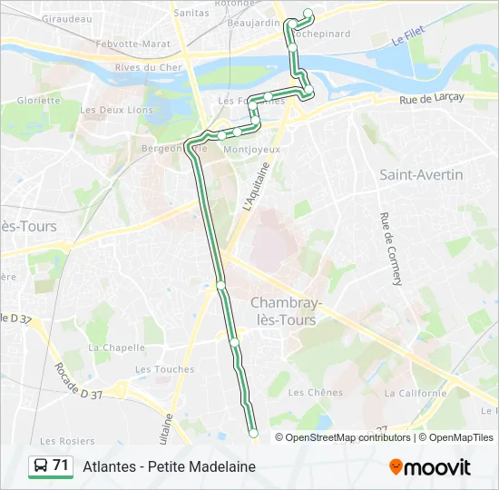 71 Bus Line Map