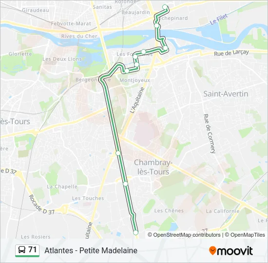 71 Bus Line Map
