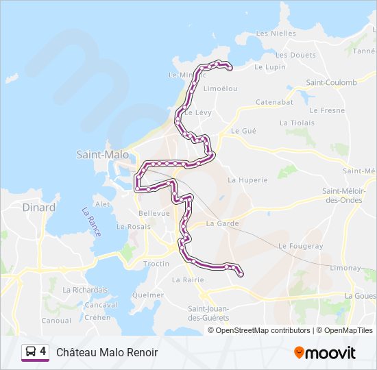 Plan de la ligne 4 de bus