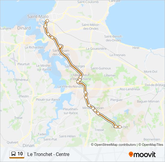 Mapa de 10 de autobús