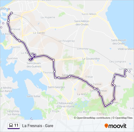 Mapa de 11 de autobús