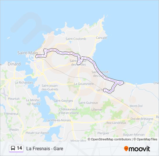 14 bus Line Map