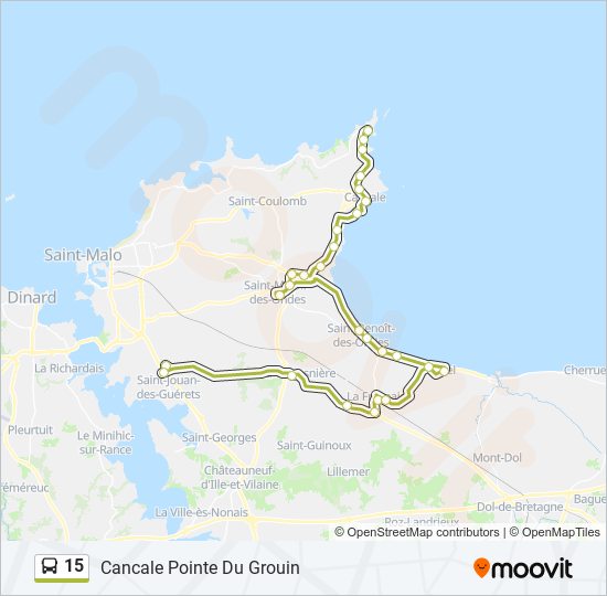 Plan de la ligne 15 de bus