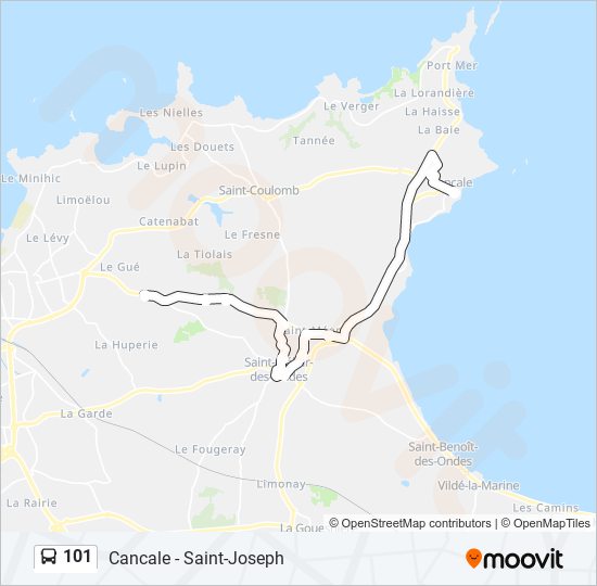 Plan de la ligne 101 de bus