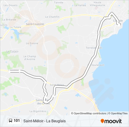 Mapa de 101 de autobús