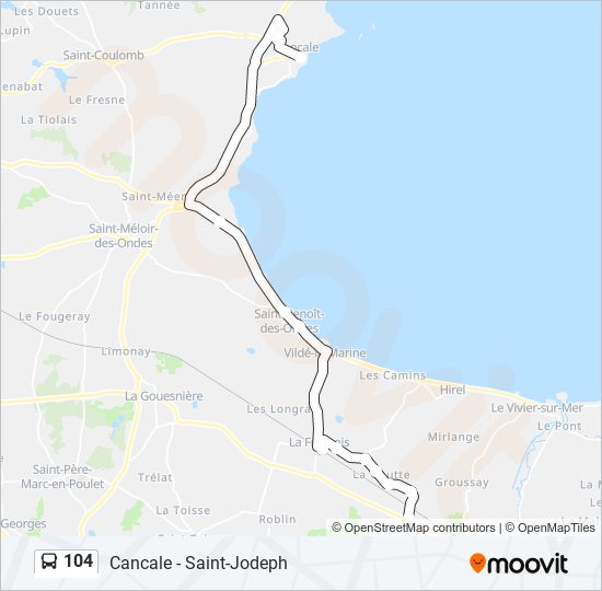 Plan de la ligne 104 de bus