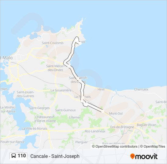 Plan de la ligne 110 de bus