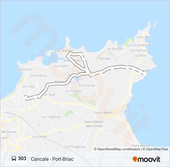 Plan de la ligne 303 de bus