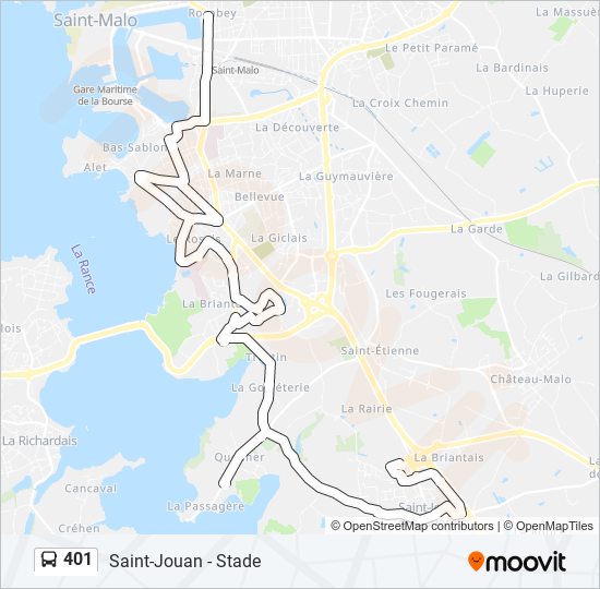 Mapa de 401 de autobús