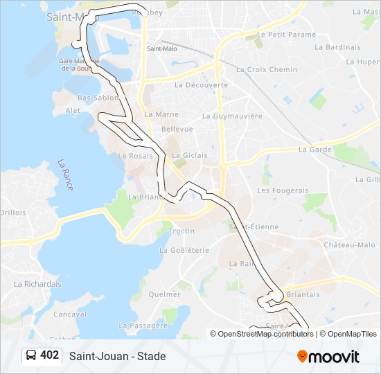 Plan de la ligne 402 de bus