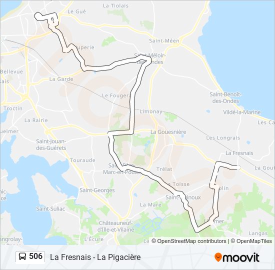 506 bus Line Map