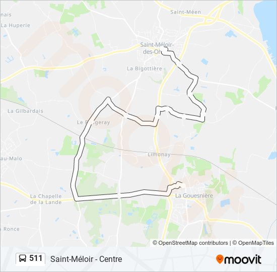 Plan de la ligne 511 de bus