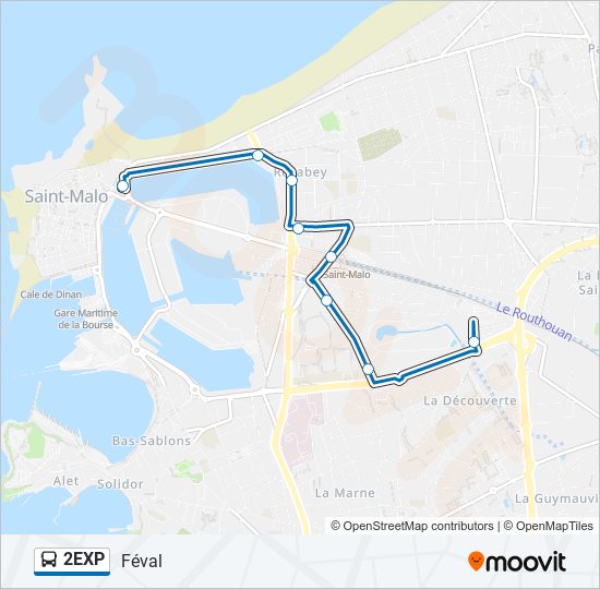 Plan de la ligne 2EXP de bus
