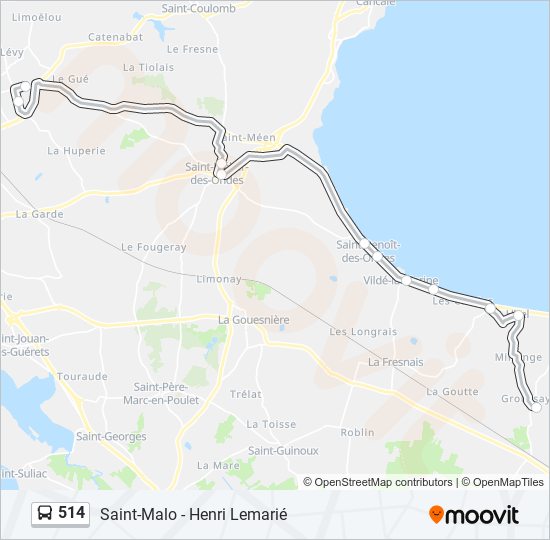 Plan de la ligne 514 de bus