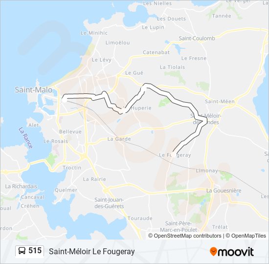 Mapa de 515 de autobús