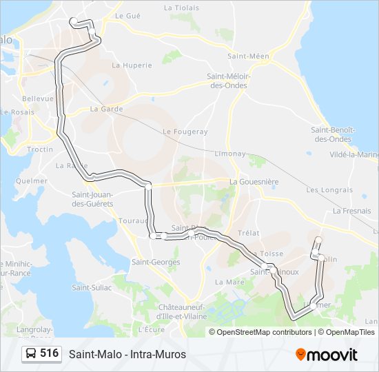 516 bus Line Map