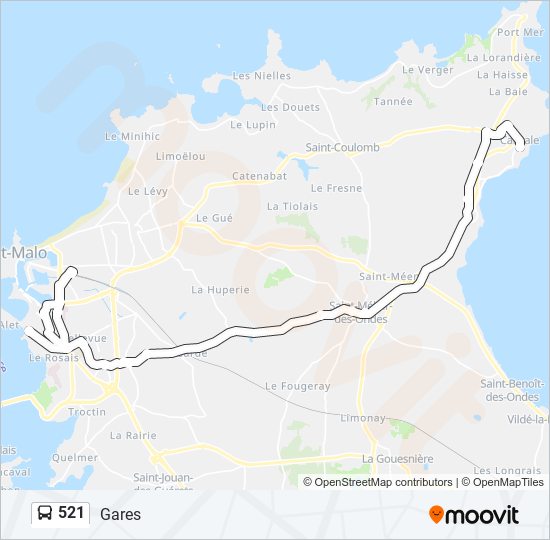 521 bus Line Map