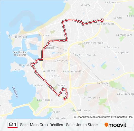 1 Bus Line Map