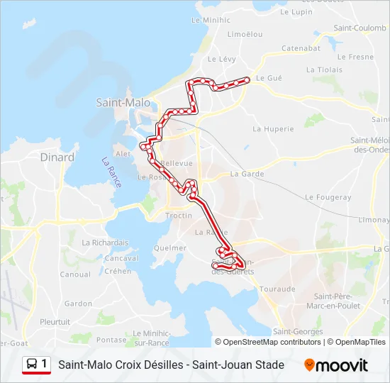 1 Bus Line Map